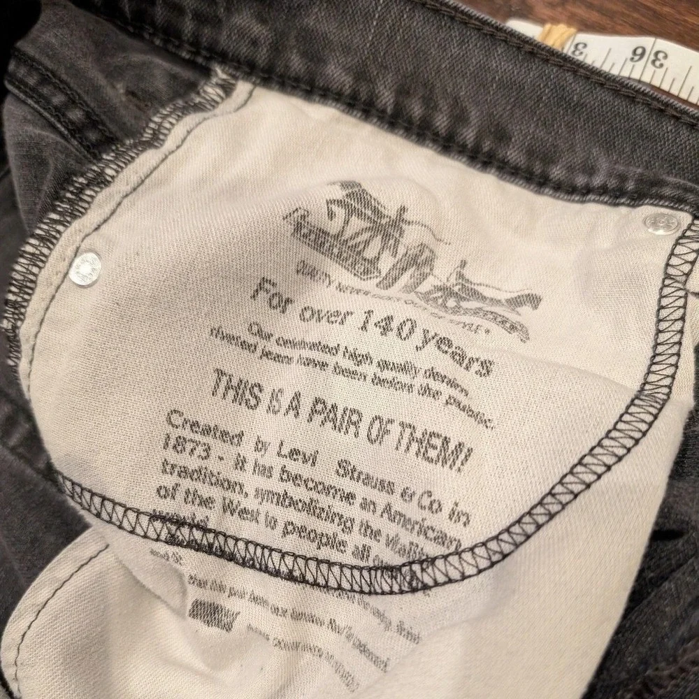 Levis 569‎ Jeans Mens 38x34 Fit 40x32 Faded Black Straight Leg Relaxed Fit Denim